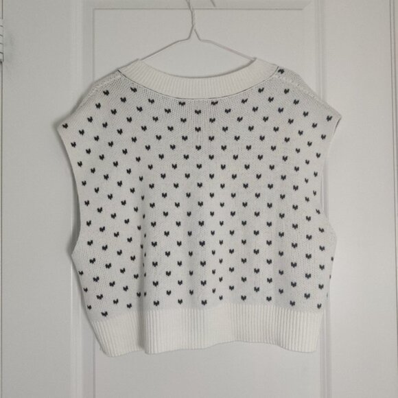 Free People Easy Street White Black Knit Vest NWOT- M - Picture 4 of 9